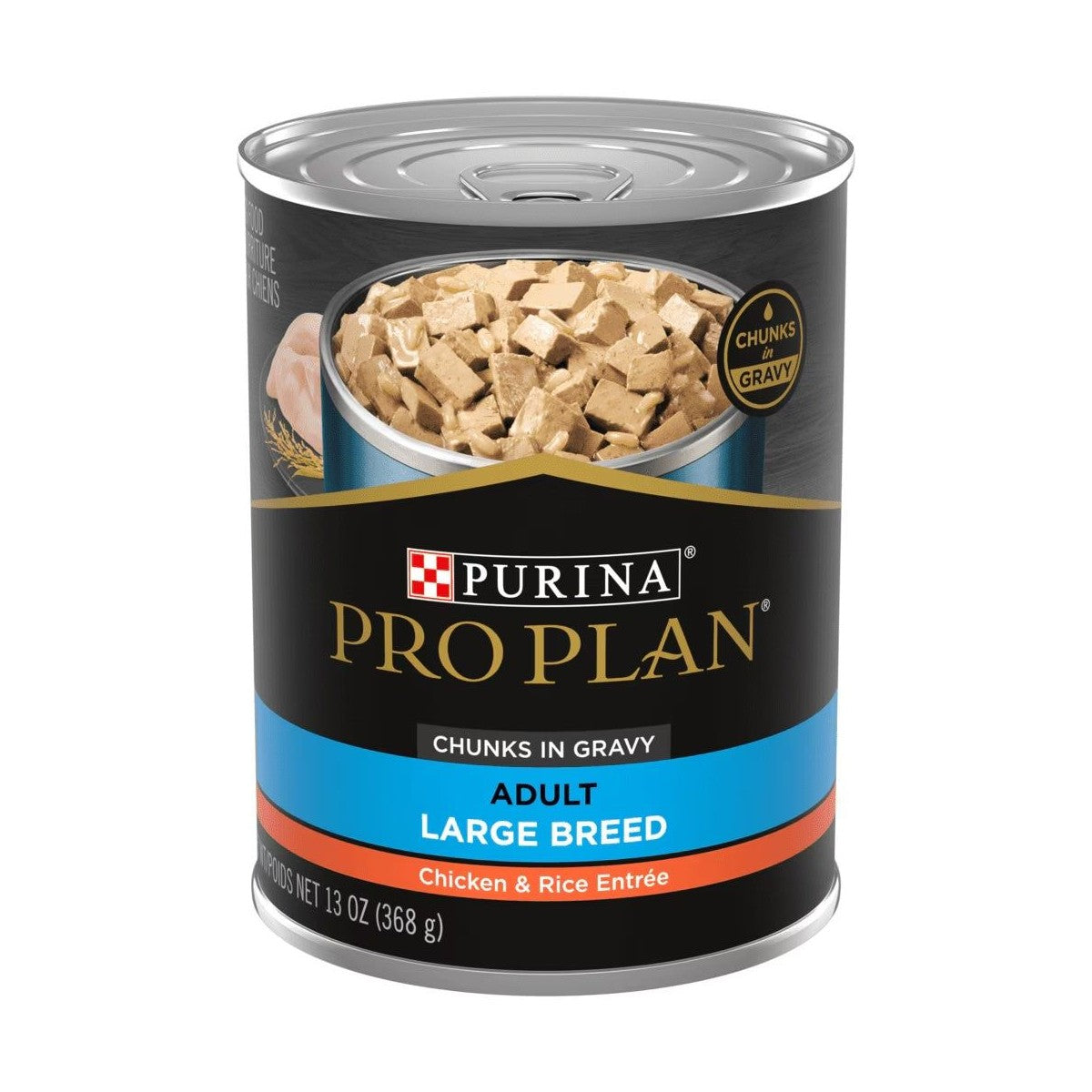 Purina Pro Planᴹᴰ Focusᴹᴰ Formule Grandes Races Entrée de Poulet et Riz Bouchees en Sauce Adulte Nourriture Humide pour Chiens