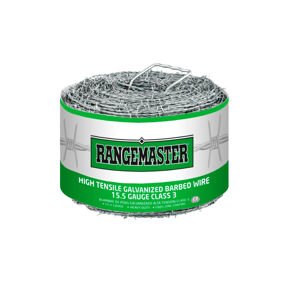 RANGEMASTER - High Tensile Barbed Wire 4pt (15.5Ga), Class 3 