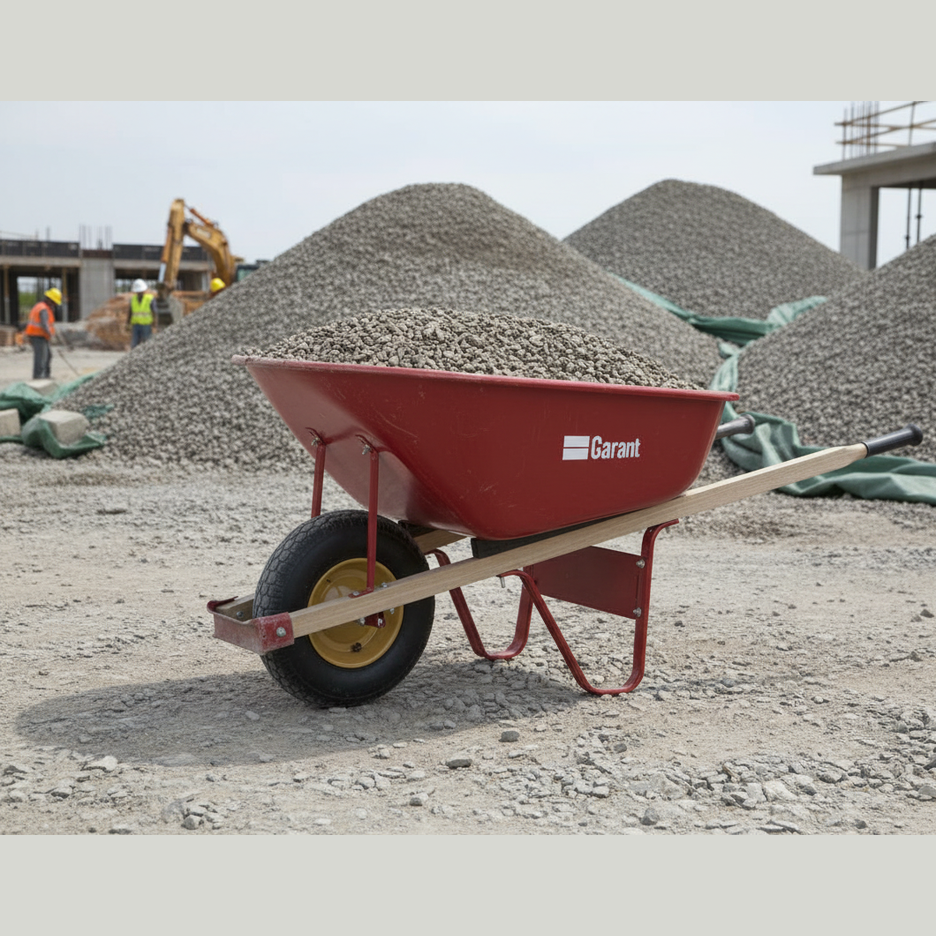 Steel tub wheelbarrow, 6 cubic feet - Guaranteed