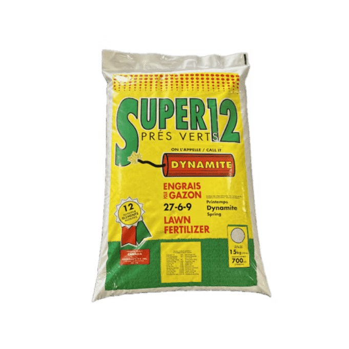 Engrais pour gazon (27-6-9) printemps, Dynamite Super 12 - Prés Verts