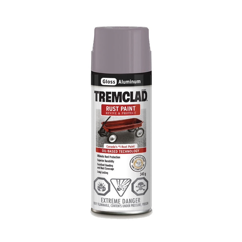 Tremclad Rust Spray Paint, 340g, Aluminium, Gloss