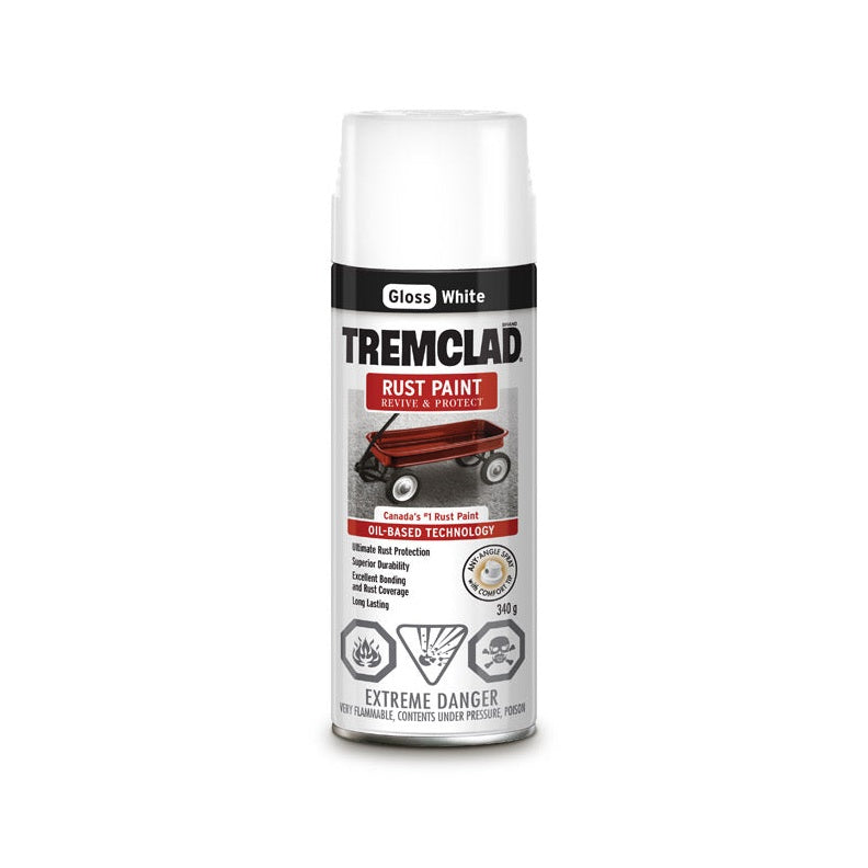 Peinture antirouille en aérosol Tremclad, 340 g, blanc, lustré