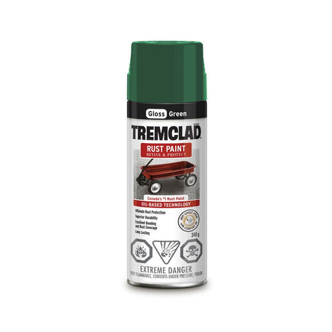 Peinture antirouille en aérosol Tremclad, 340 g, vert, lustré