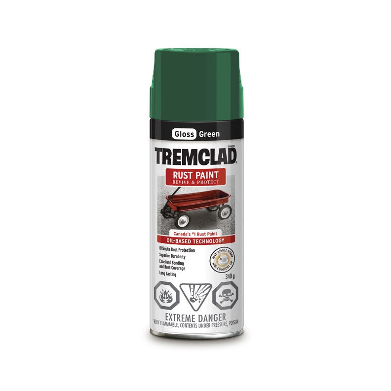 Peinture antirouille en aérosol Tremclad, 340 g, vert, lustré