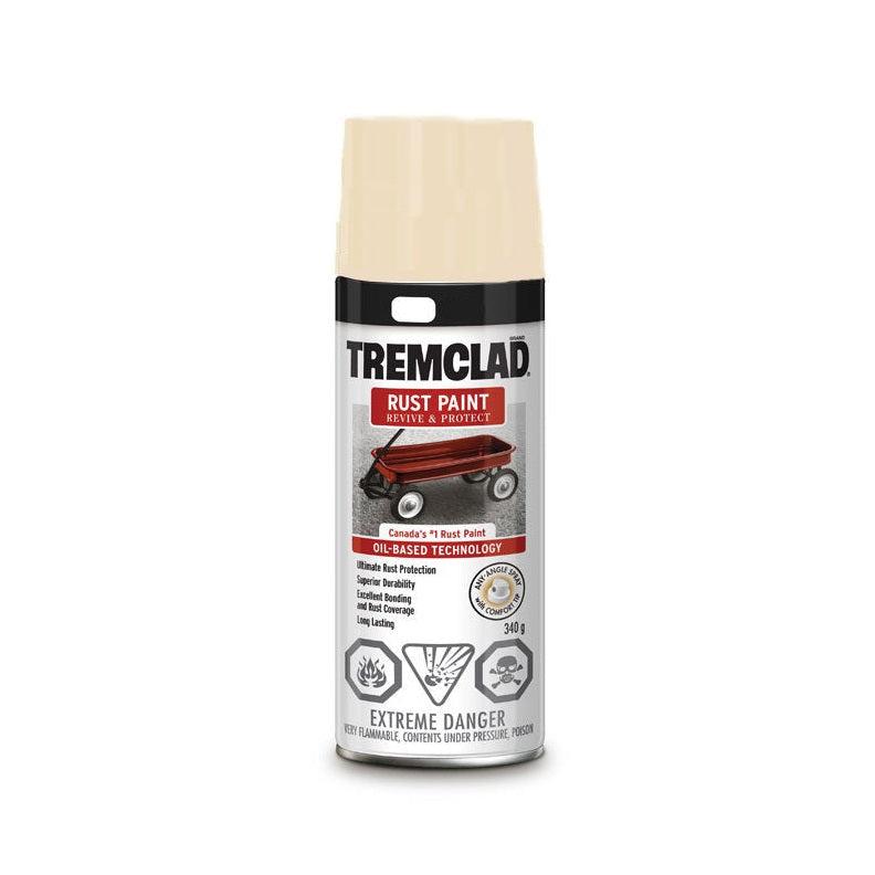 Tremclad Rust Spray Paint, 340g, Cream, Gloss