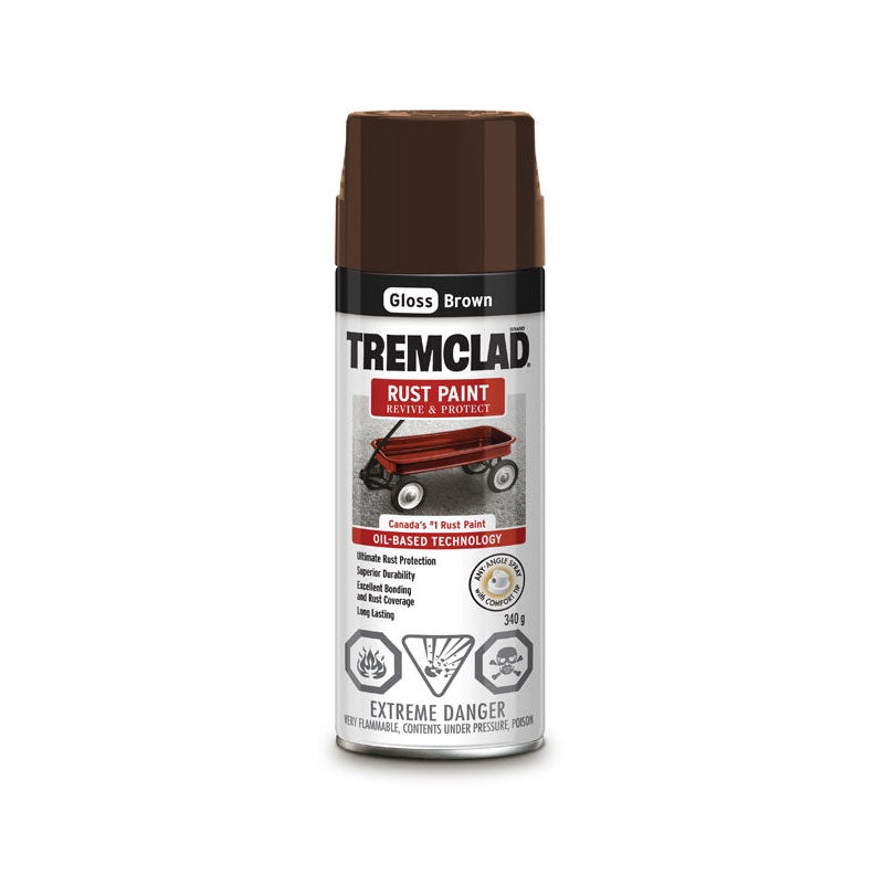 Tremclad Rust Spray Paint, 340g, Brown, Gloss