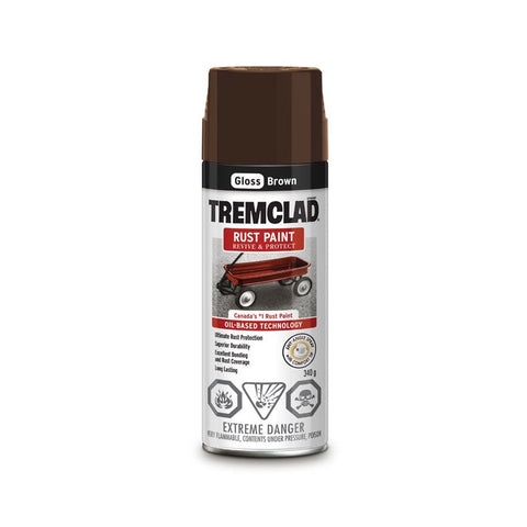 Peinture antirouille en aérosol Tremclad, 340 g, brun, lustré