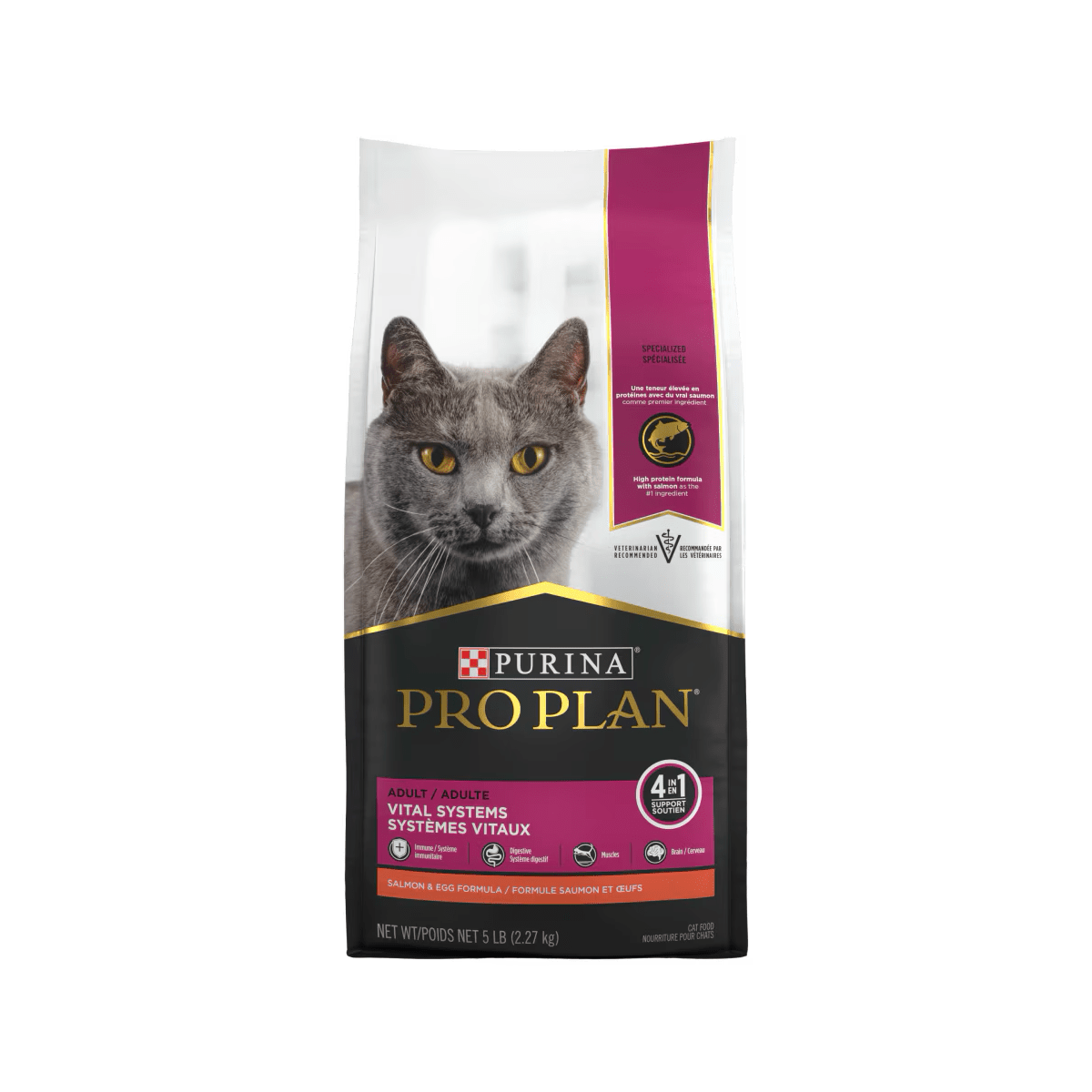 Pro Plan® adulte, nourriture sèche pour chats - Systèmes Vitaux Formule - Saumon et œufs