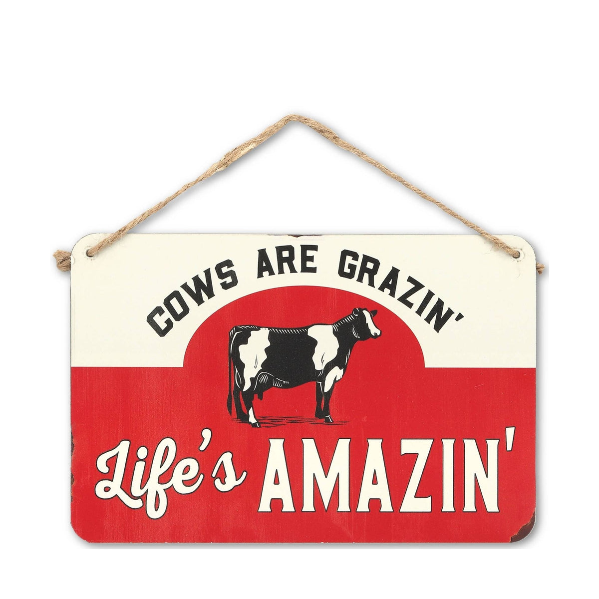 Affiche décorative en métal, motif vache