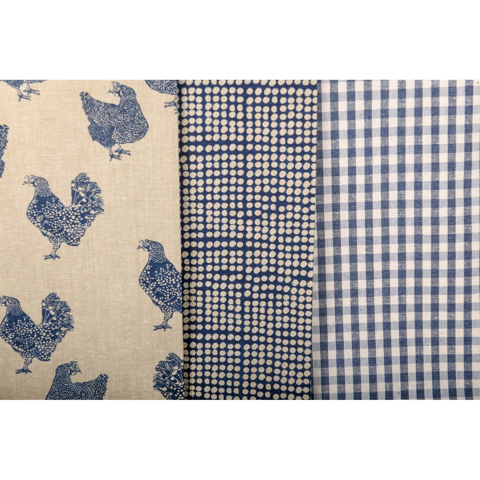 Raine & Humble - Set of 3 blue tea towels