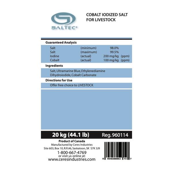 Bloc de sel cobalt iodé pour bétail (20 kg) - Saltec