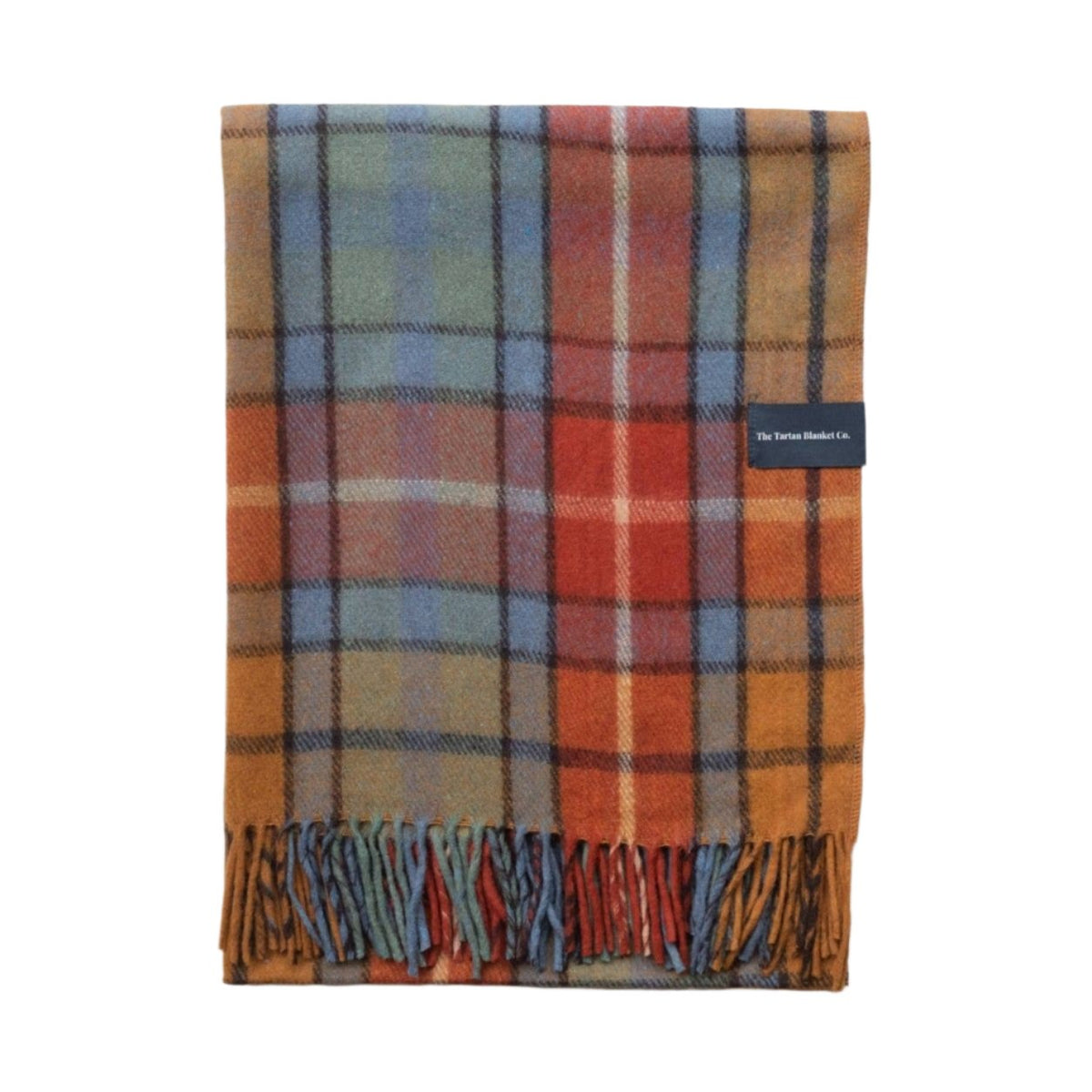 Couverture en laine recyclée à motif tartan antique, Buchanan