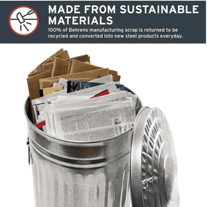 Behrens - 10 Gallon Galvanized Steel Utility / Trash Can with Lid