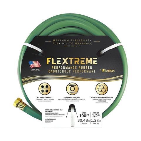 Flexon - Flextreme™ PH2100G Garden Hose, 1/2 in., 30 m (100 ft), Rubber, Green