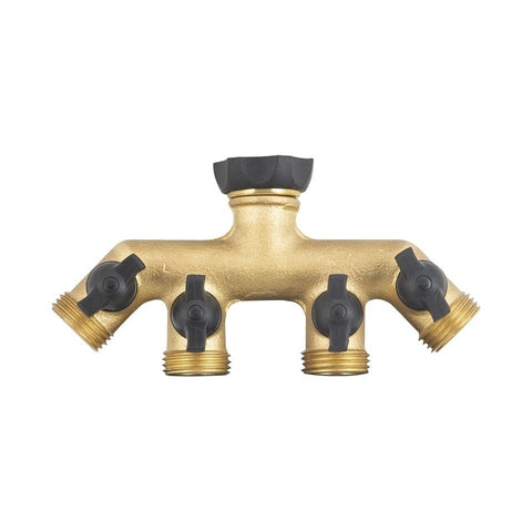Landscapers Select - Brass Swivel Faucet Connector, 3/4 in. Female, 4-Way, Brass 