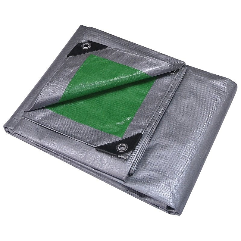 Heavy duty green/silver tarp 8 x 10 feet