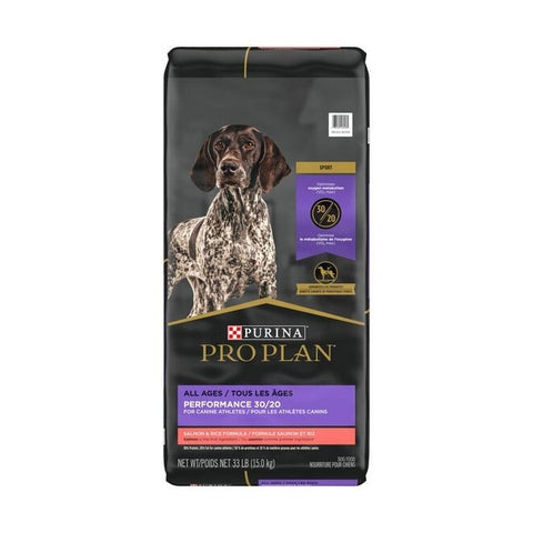 Nourriture sèche formule Sport Performance 30/20 au saumon et riz pour chiens, 15 kg