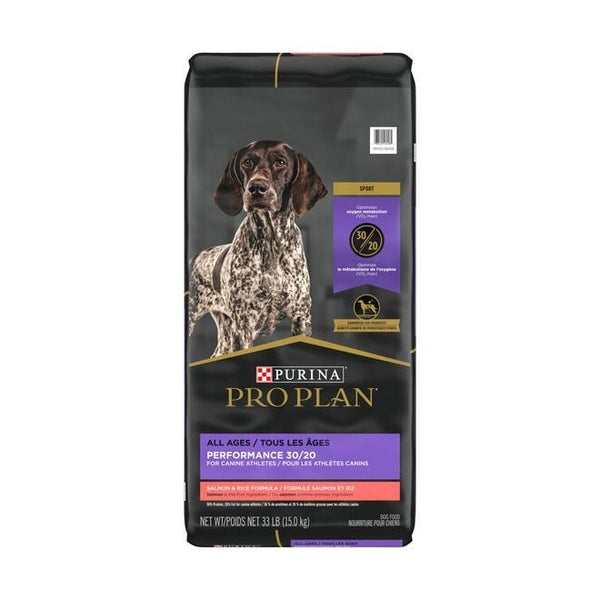 Nourriture sèche formule Sport Performance 30/20 au saumon et riz pour chiens, 15 kg