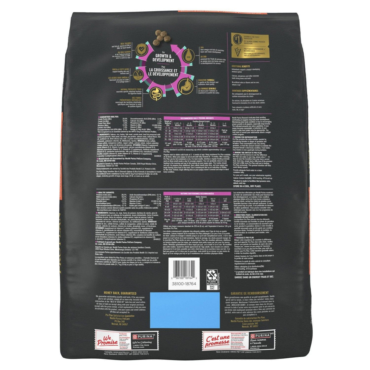 Pro Plan Chiot peau et estomac sensibles formule saumon et riz - Purina