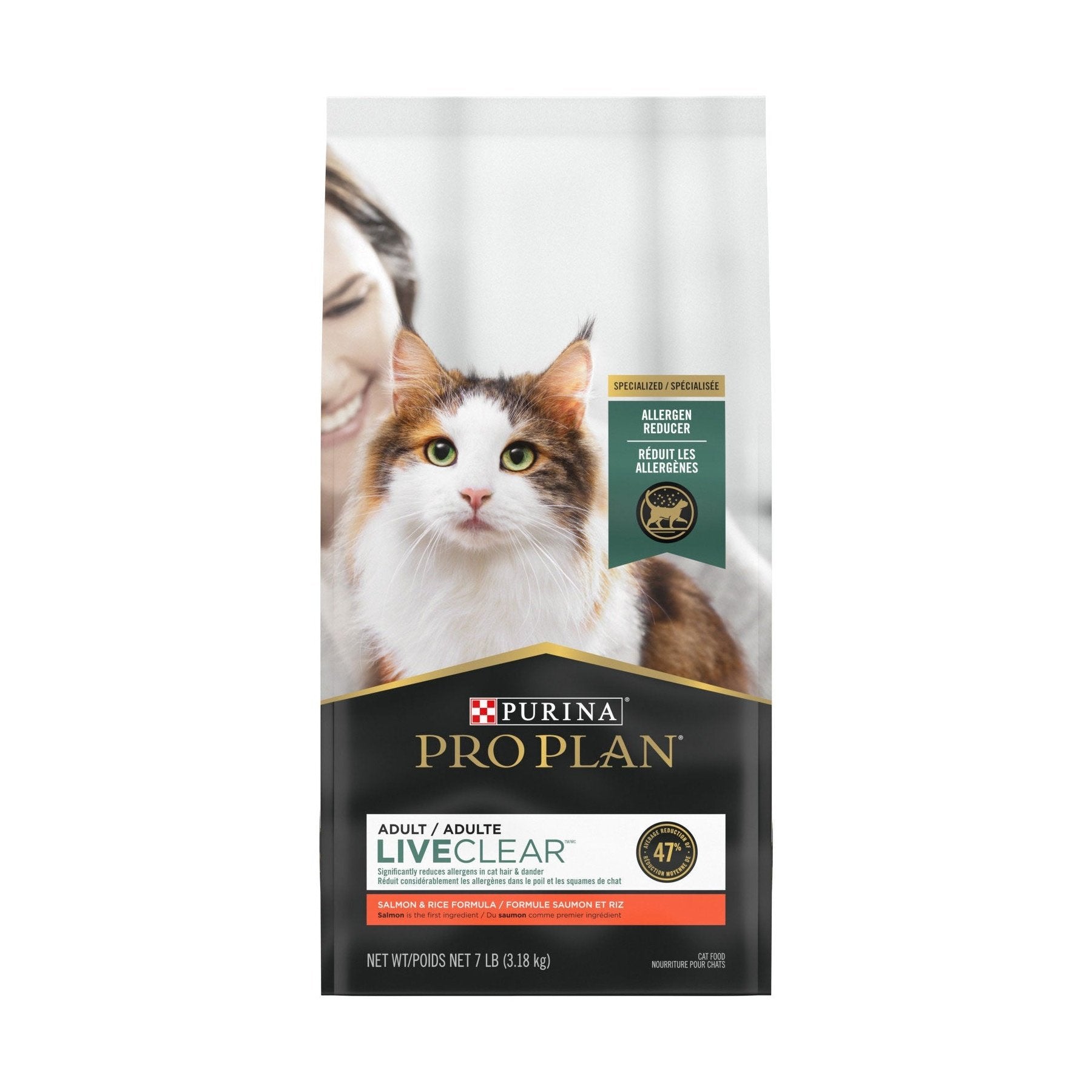 Nourriture sèche formule spécialisée « LiveClear » saumon et riz pour chats, 3,18 kg