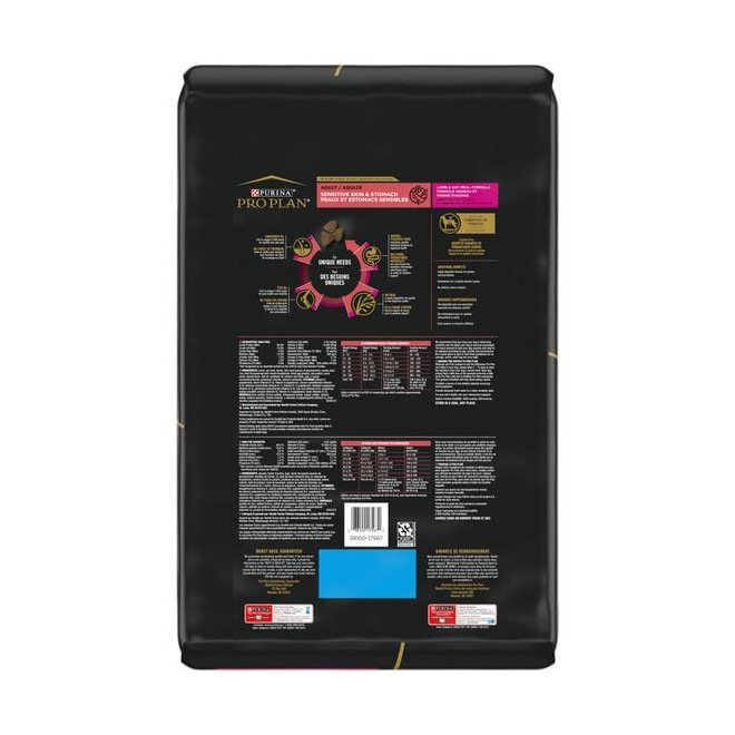 Pro Plan - Lamb and Oatmeal Formula, Sensitive Skin and Stomach for Adult Dogs, 25bs