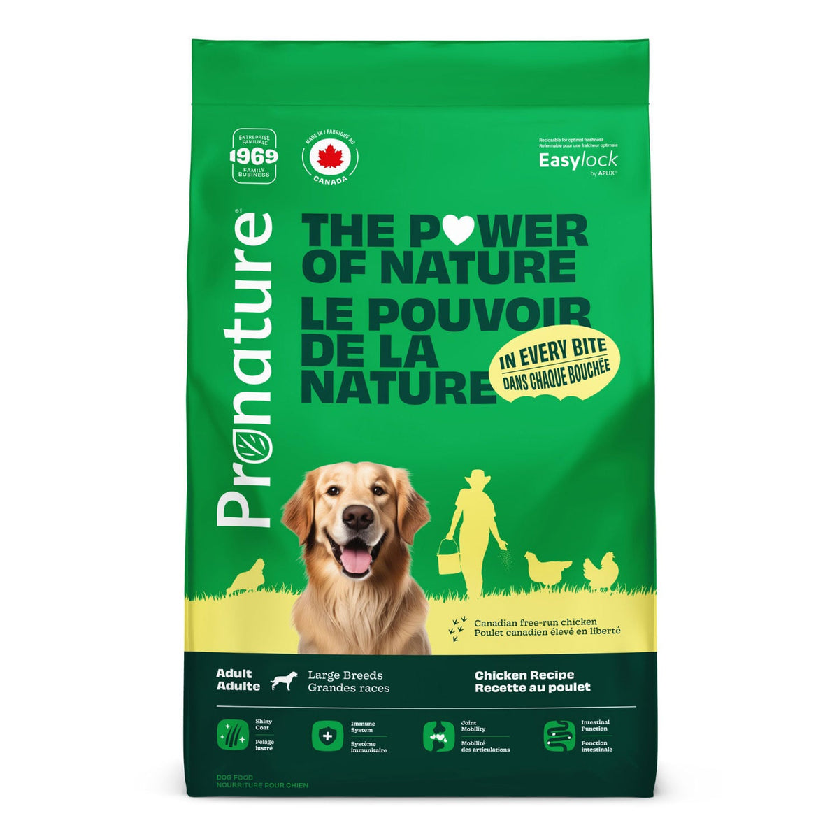 Croquettes chien grandes races poulet 15 kg - Pronature