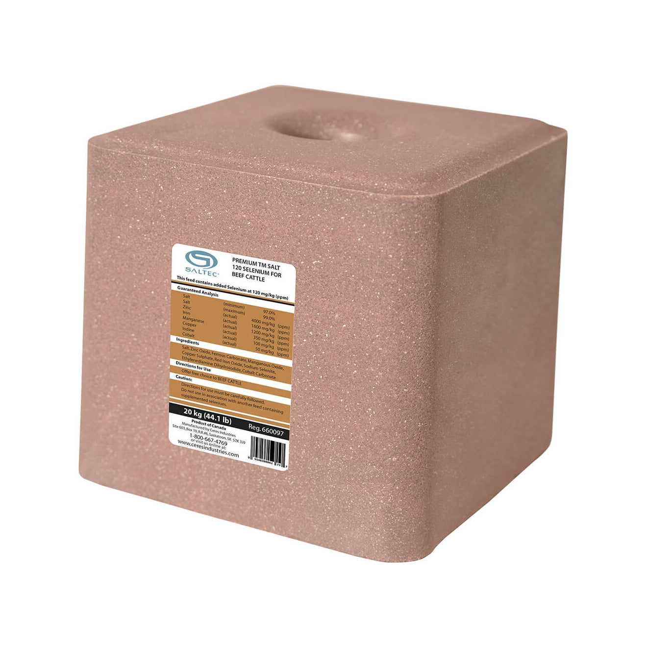 Saltec - TM 120 Selenium Livestock Salt Block with Trace Minerals (20 kg)