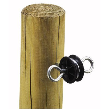 Isolateur visé à double ancrage pour poteaux en bois - Matélevage