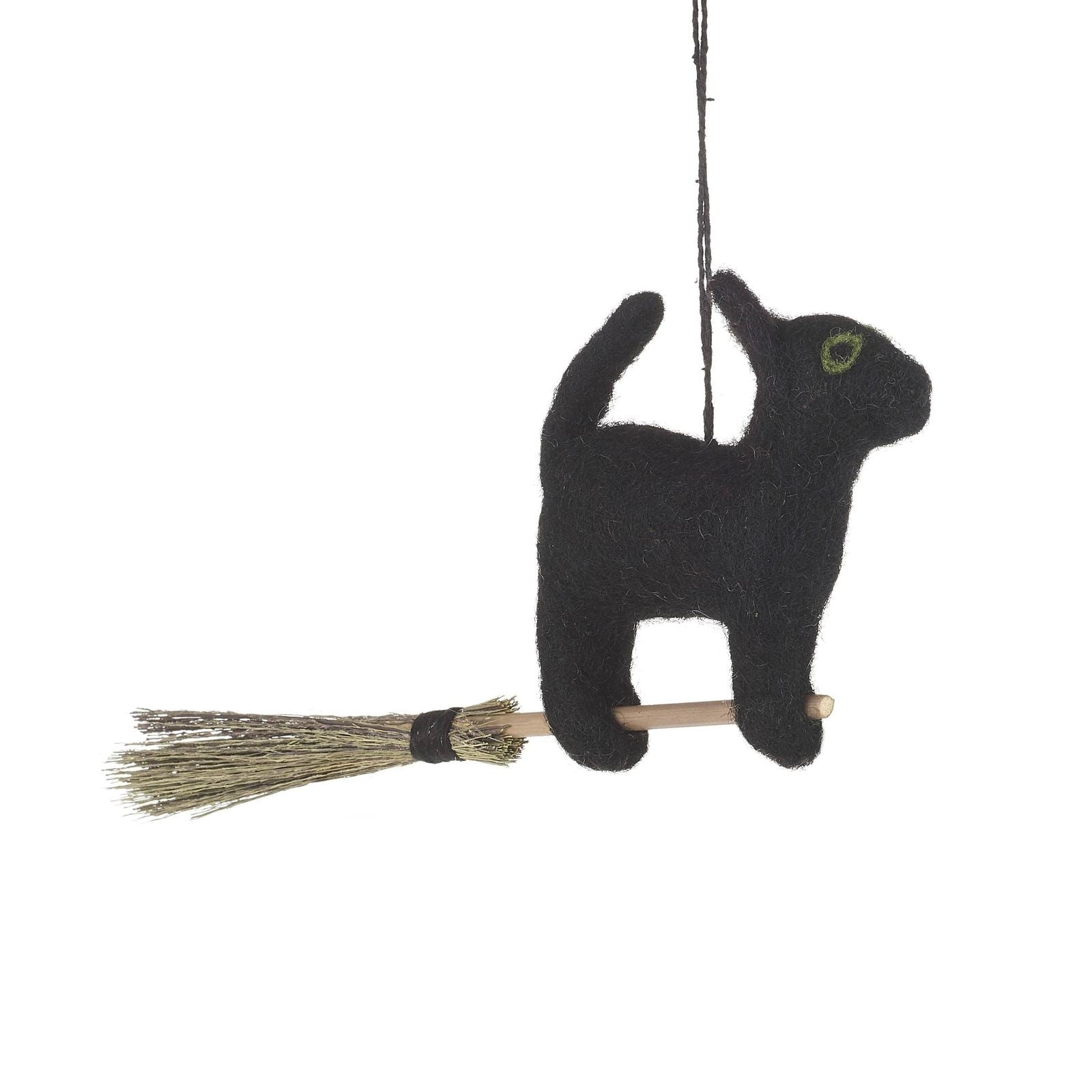 Handmade Biodegradable Hanging Flying Black Cat for Halloween