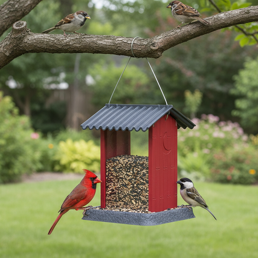 Mangeoire à oiseaux Red Shed - North States Village