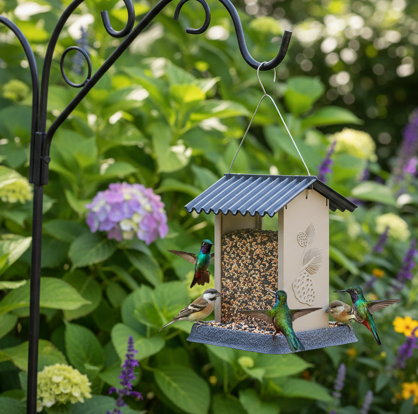 North States Village Collection - Pinecone Cabin Bird Feeder 