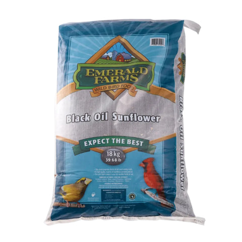 Black oil sunflower seeds for wild birds (18kg) - Emerald Farms