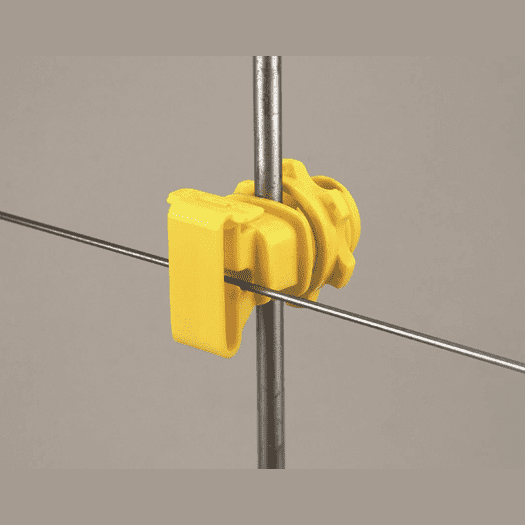 Dare - Yellow Polyethylene Screw-On Electric Fence Insulator for Round Post, WESTERN-RP-25