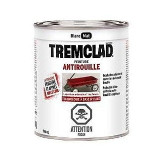 Peinture antirouille Tremclad 254929, huile, mat, blanc, 946 ml, boîte