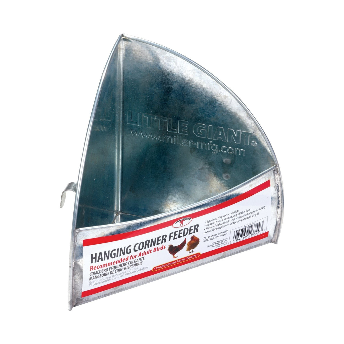 Little Giant - Galvanized Hanging Corner Poultry Feeder 