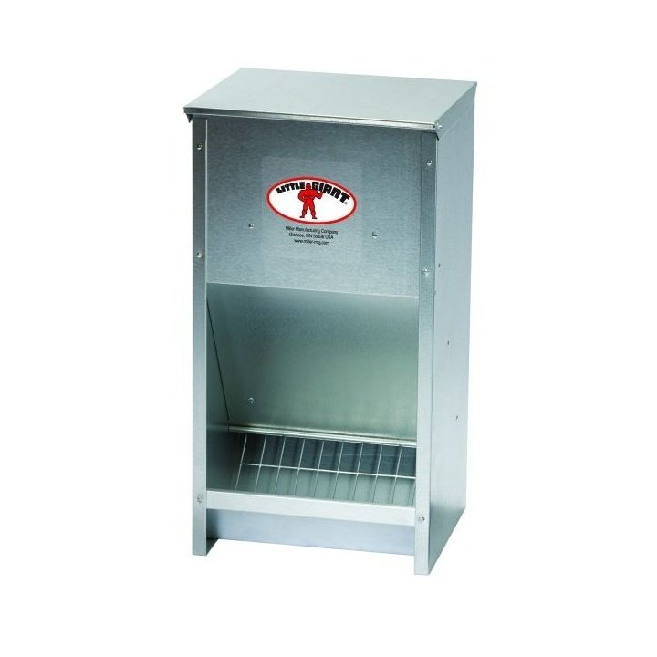 Little Giant - Large Capacity Wall Mounted Galvanized Poultry Feeder