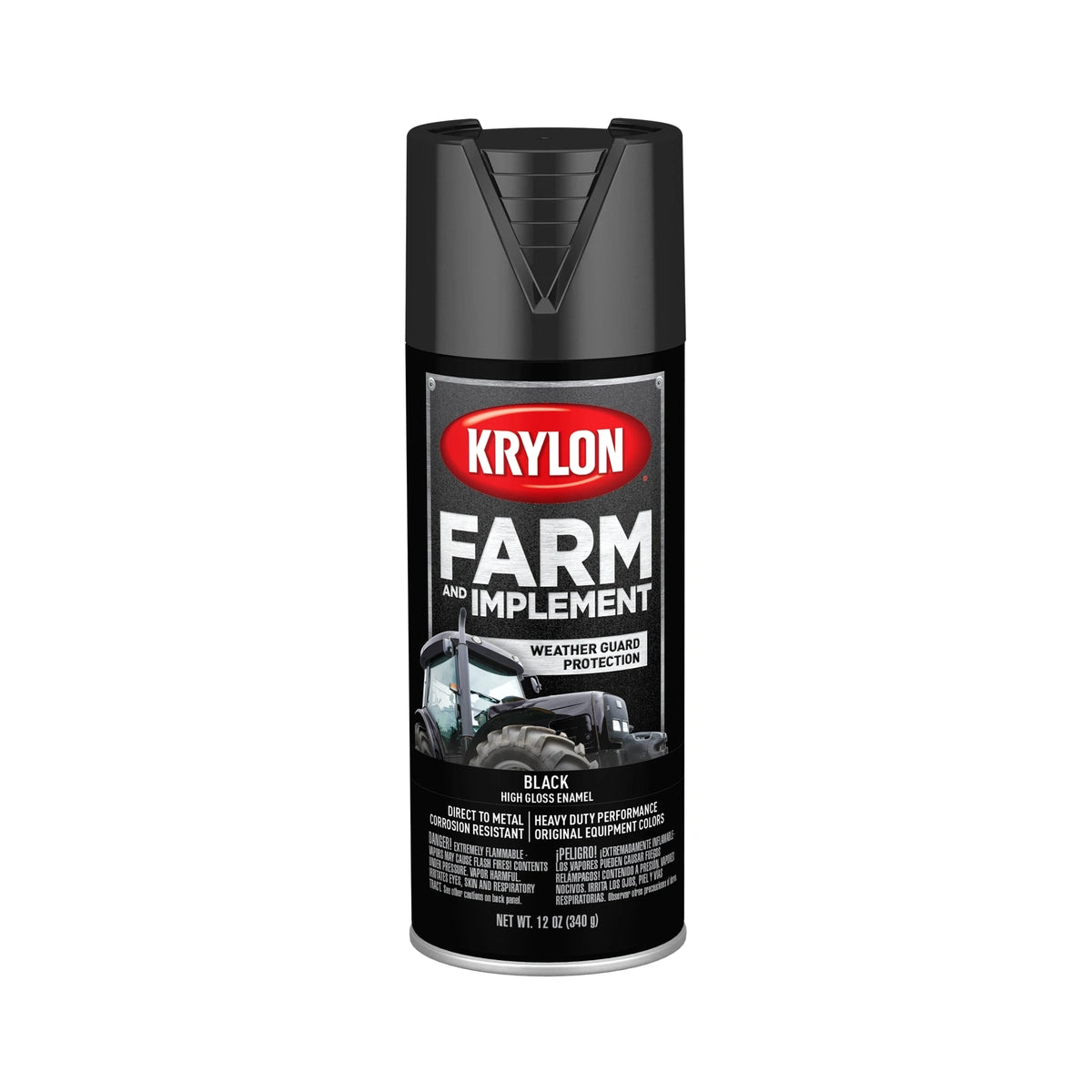 Peinture en aérosol pour fermes et outils agricoles (Noir Lustré) - Krylon