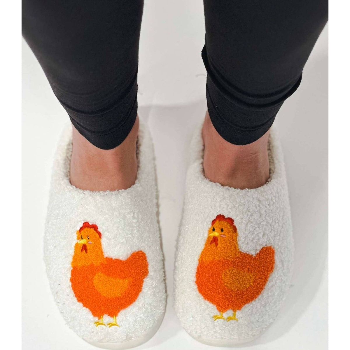 Pantoufles en peluche en forme de poule - American Farm Company