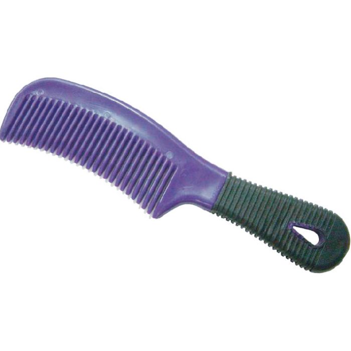 Mane comb with black rubber handle