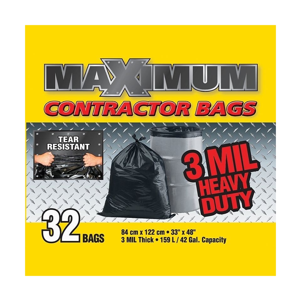 Sac poubelle noir ultra robuste, 42 gal. - Maximum