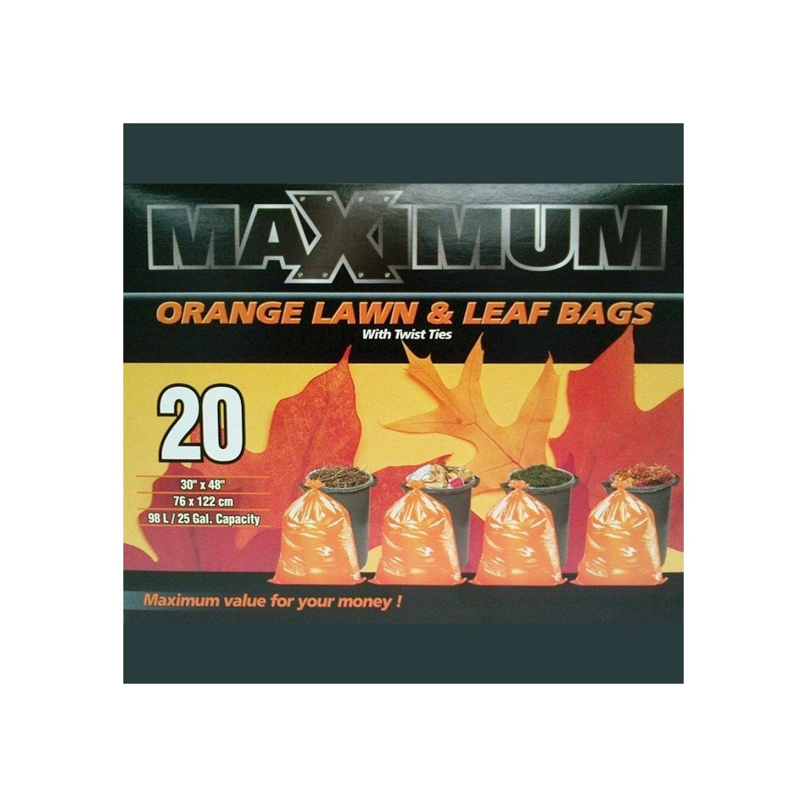 Lawn and Leaf Waste Bag, 30 x 48 in
