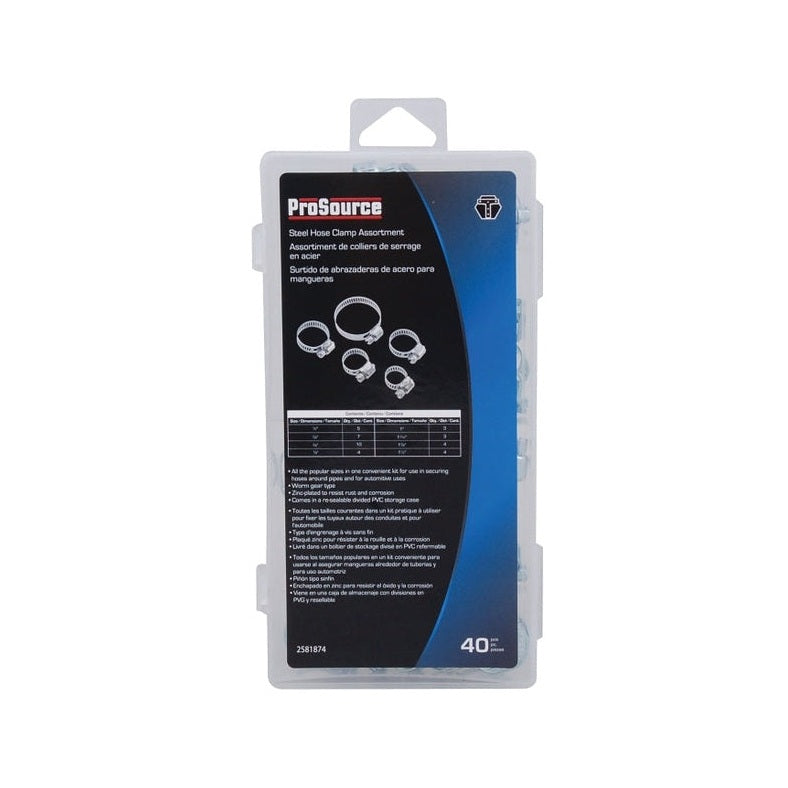 Assortiment de colliers de serrage acier 40 pcs - ProSource