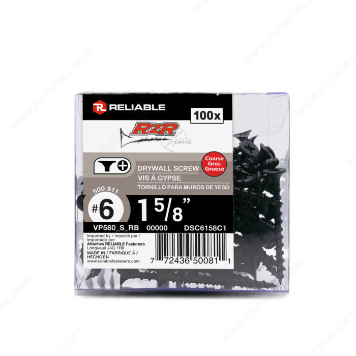 Vis à cloison sèche Phillips phosphatée - Reliable