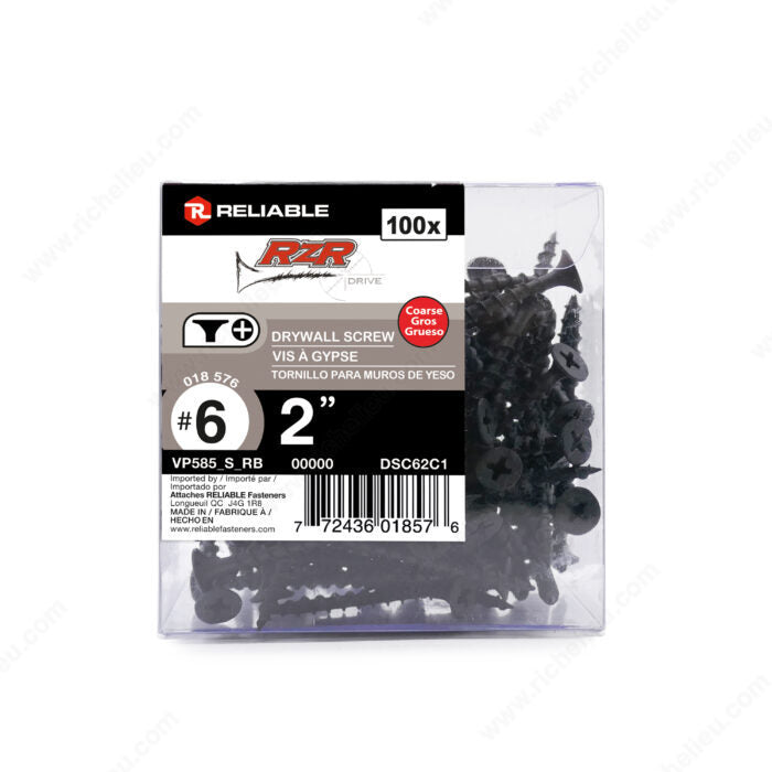 Vis à cloison sèche Phillips phosphatée - Reliable