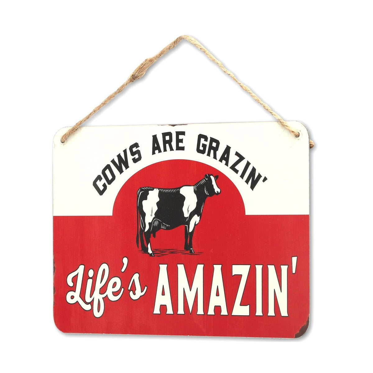 Affiche décorative en métal, motif vache