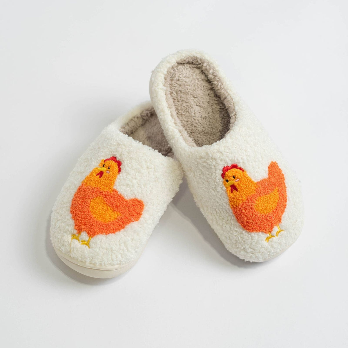Pantoufles en peluche en forme de poule - American Farm Company