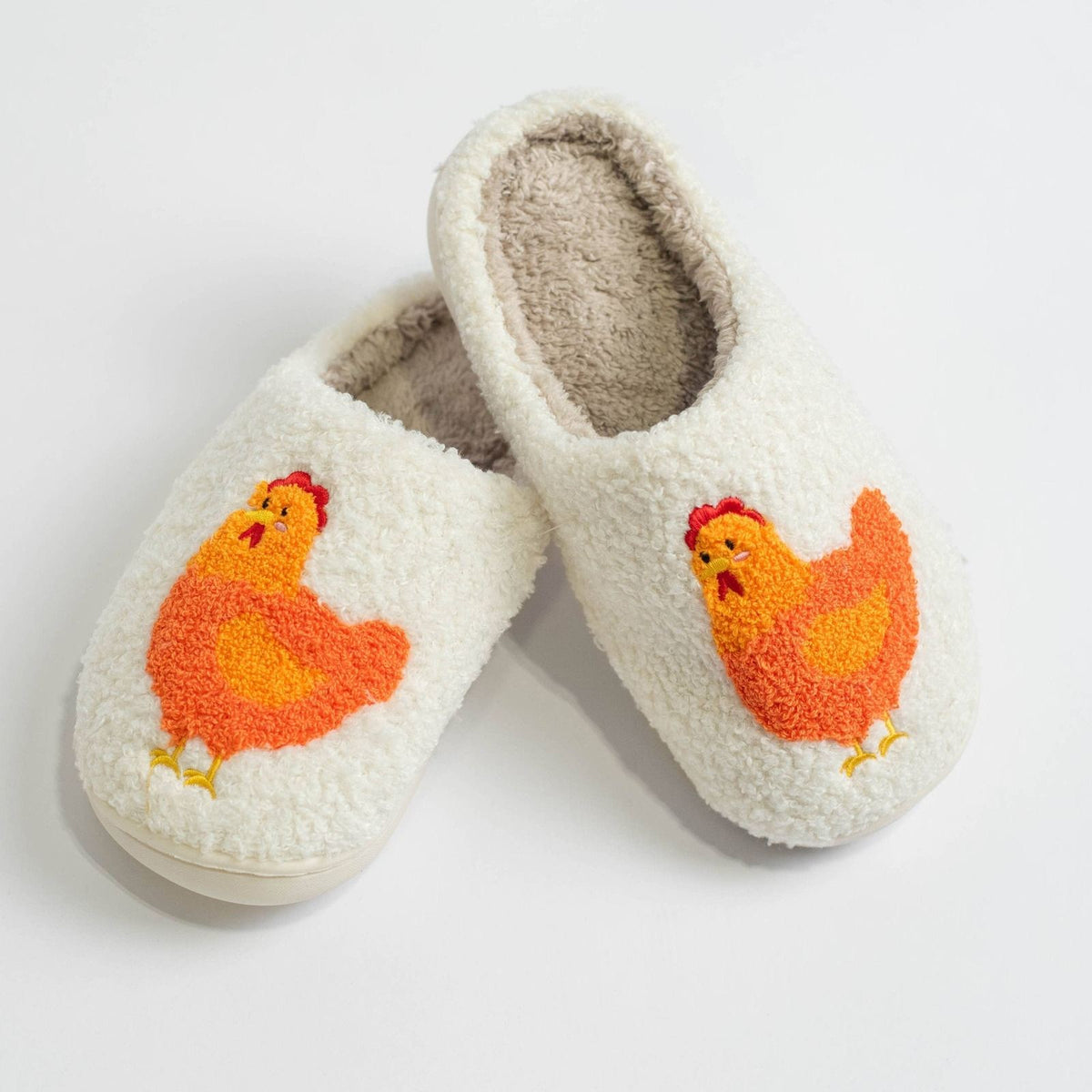 Pantoufles en peluche en forme de poule - American Farm Company