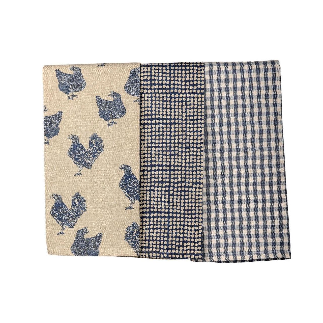 Raine & Humble - Set of 3 blue tea towels