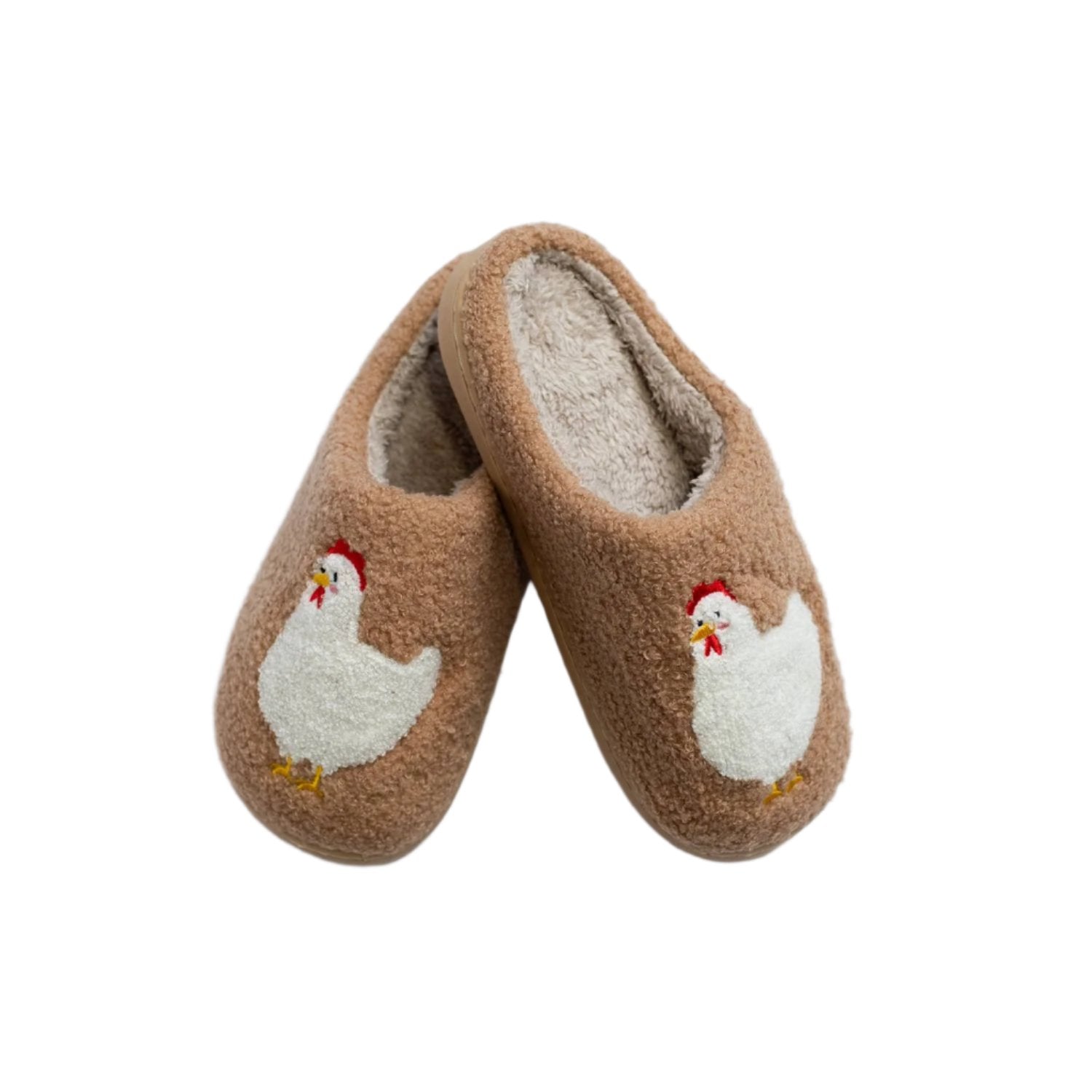 American Farm Company - Brown Chicken Plush Slippers