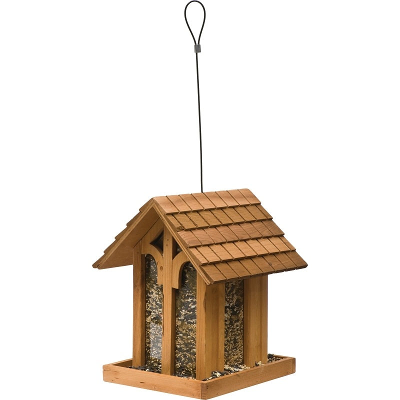 Perky-Pet 50172, Wild Bird Feeder, Mountain Chapel, 3.5 lb, Fir Wood, 13.23 in H, Pole Mounting